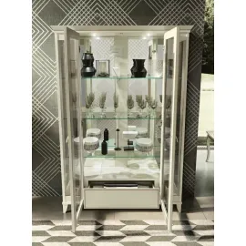 Витрина 2-дверная с ящиком Camelgroup Giotto Bianco 161VT2.04BA, с 2-й подсветкой LED