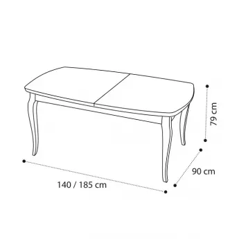 Стол обеденный 140/185x90, Camelgroup Giotto Bianco 161TAV.02BA, раскладной