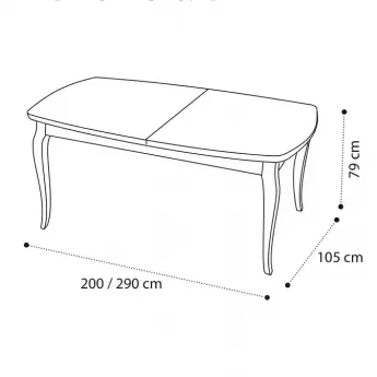 Стол обеденный 200/290x105, Camelgroup Giotto Bianco 161TAV.01BA, раскладной