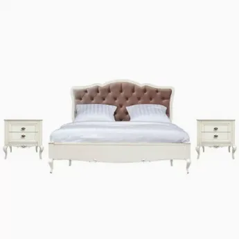 Кровать 180x200 с мягким изголовьем Classico Italiano Портофино молочный Т-550/L