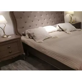 Кровать 160x200 с мягким изголовьем Classico Italiano Портофино Крем/Кварц Т-550