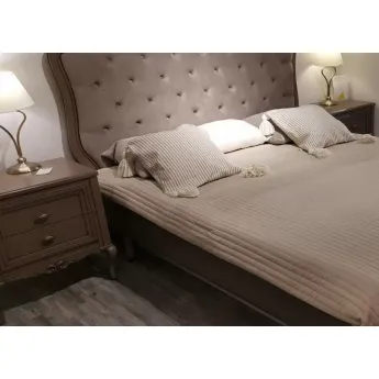 Кровать 160x200 с мягким изголовьем Classico Italiano Портофино Крем/Кварц Т-550