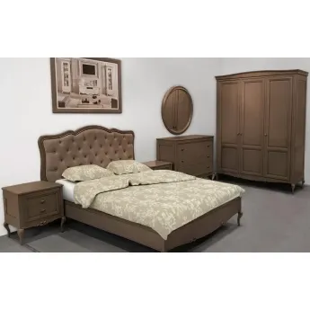 Кровать 160x200 с мягким изголовьем Classico Italiano Портофино серый Т-550