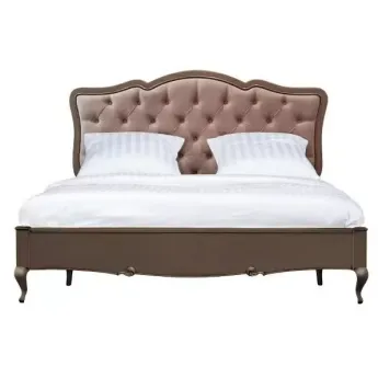 Кровать 160x200 с мягким изголовьем Classico Italiano Портофино Крем/Кварц Т-550