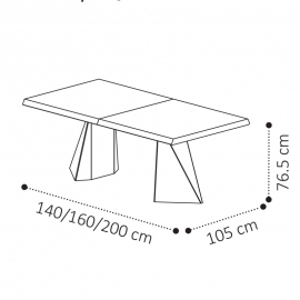 Стол обеденный TENT 160/260х105 Camelgroup Elite Noce Patrizio раскладной