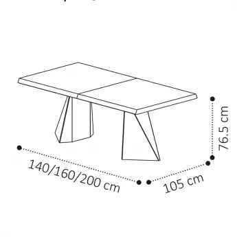 Стол обеденный TENT 160/260х105 Camelgroup Elite Noce Patrizio раскладной