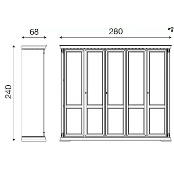 Шкаф 5-ти дверный Palazzo Ducale Laccato Prama 71BO05AR