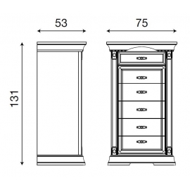 Комод высокий Palazzo Ducale Laccato Prama 71BO01ST