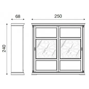 Шкаф-купе maxi с зеркалами Palazzo Ducale Laccato Prama 71BO28AR