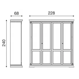 Шкаф 4-х дверный Palazzo Ducale Laccato Prama 71BO04AR