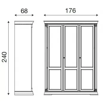 Шкаф 3-дверный Palazzo Ducale Laccato Prama 71BO03AR