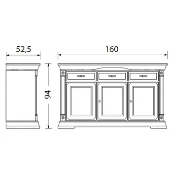 Прилавок 3-дверный Palazzo Ducale Laccato Prama 71BO05