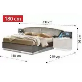 Покрытие Серебристая берёза с глянцем Кровать Drop Platinum Camelgroup 180x200 см