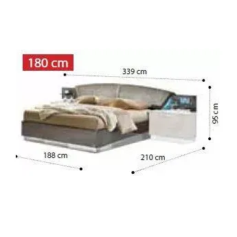 Покрытие Серебристая берёза с глянцем Кровать Drop Platinum Camelgroup 180x200 см