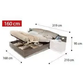 Покрытие Серебристая берёза с глянцем Кровать Drop Platinum Camelgroup 160x200 см с контейнером