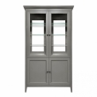 Витрина 2-дверная с зеркалом Classico Italiano Бруклин, Серый 7032/G - Фото 1