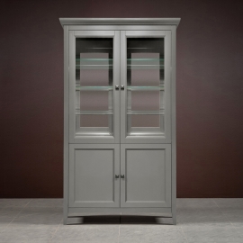 Витрина 2-дверная с зеркалом Classico Italiano Бруклин, Серый 7032/G