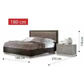Кровать Rombi Platinum Camelgroup 180x200 см с контейнером, размеры