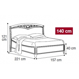 Кровать Camelgroup Nostalgia Bianco Antico 140х200 с ковкой без изножья, 085LET.32BA
