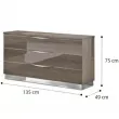 Покрытие Серебристая берёза с глянцем Комод низкий Platinum Camelgroup - Фото 3