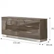 Покрытие Серебристая берёза с глянцем Комод низкий 6 ящиков Platinum Camelgroup - Фото 2