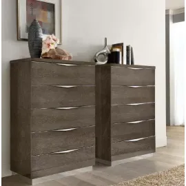 Комод высокий Platinum Camelgroup, 5 ящиков, 136SET.03PL, Серебристая берёза, Италия