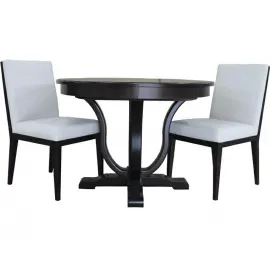 Стол обеденный D 110/160 Classico Italiano Бруклин, круглый раскладной Чёрный  LOT110R/BL