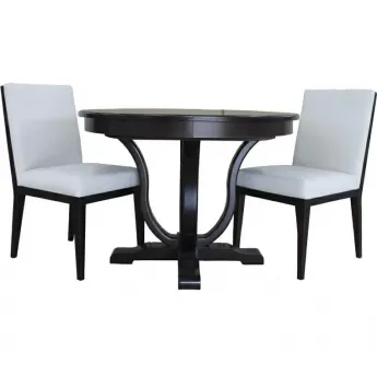 Стол обеденный D 110/160 Classico Italiano Бруклин, круглый раскладной Чёрный  LOT110R/BL