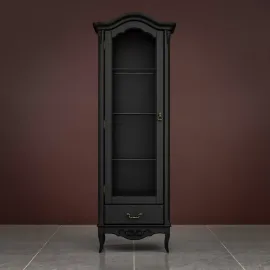 Витрина левая Classico Italiano Тиволи, 1-дверная, черный, B602/BL