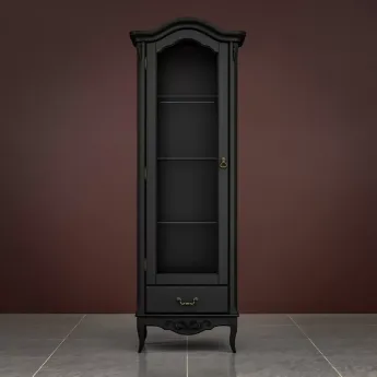 Витрина левая Classico Italiano Тиволи, 1-дверная, черный, B602/BL