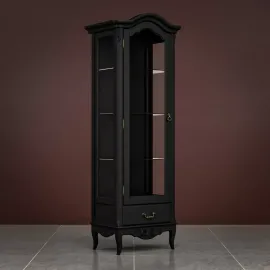 Витрина левая Classico Italiano Тиволи, 1-дверная, черный, B602/BL