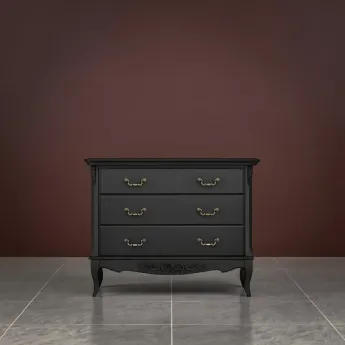 Комод Classico Italiano Тиволи, 3  ящика, черный, B401/BL