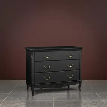 Комод Classico Italiano Тиволи, 3  ящика, черный, B401/BL