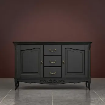 Прилавок Classico Italiano Тиволи, 3 ящика, 2 дверки, черный, B403/BL