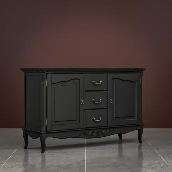 Прилавок Classico Italiano Тиволи, 3 ящика, 2 дверки, черный, B403/BL