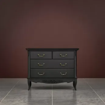 Комод Classico Italiano Тиволи, 4 ящика, черный, B402/BL