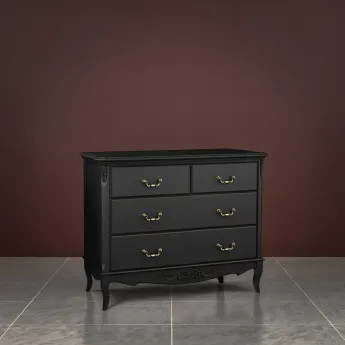 Комод Classico Italiano Тиволи, 4 ящика, черный, B402/BL