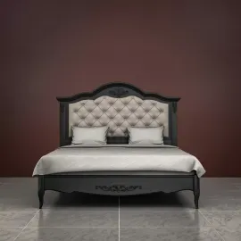 Кровать Classico Italiano Тиволи, 90x200 см, с мягкой спинкой, черный, B219/BL