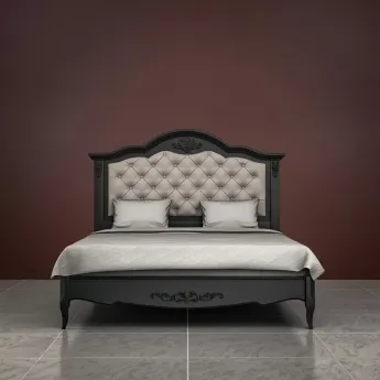 Кровать Classico Italiano Тиволи, 90x200 см, с мягкой спинкой, черный, B219/BL
