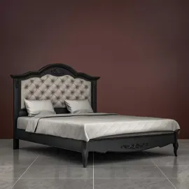 Кровать Classico Italiano Тиволи, 90x200 см, с мягкой спинкой, черный, B219/BL