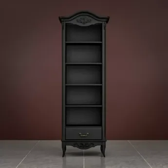 Стеллаж узкий Classico Italiano Тиволи, черный, B605/BL