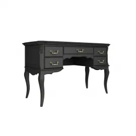 Туалетный стол Classico Italiano Тиволи, пять ящиков, черный, B704/BL