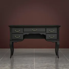 Туалетный стол Classico Italiano Тиволи, пять ящиков, черный, B704/BL