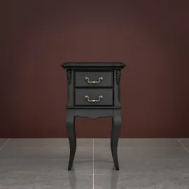 Тумба Classico Italiano Тиволи, узкая, 2 ящика, черный, B307/BL