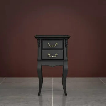 Тумба Classico Italiano Тиволи, узкая, 2 ящика, черный, B307/BL
