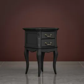 Тумба Classico Italiano Тиволи, узкая, 2 ящика, черный, B307/BL