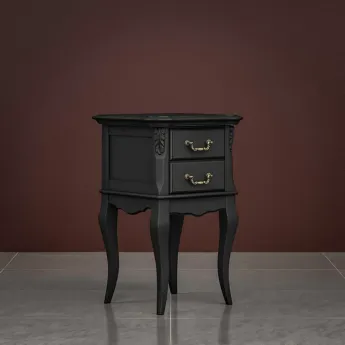 Тумба Classico Italiano Тиволи, узкая, 2 ящика, черный, B307/BL