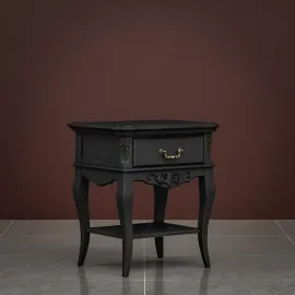 Тумба прикроватная Classico Italiano Тиволи, 1 ящик, черный, B301/BL