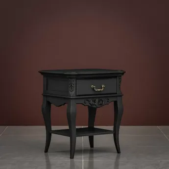 Тумба прикроватная Classico Italiano Тиволи, 1 ящик, черный, B301/BL