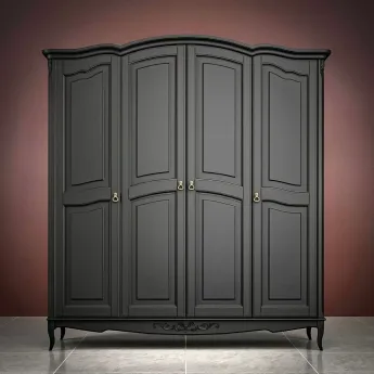 Шкаф Classico Italiano Тиволи, 4-дверный, черный, B804/BL